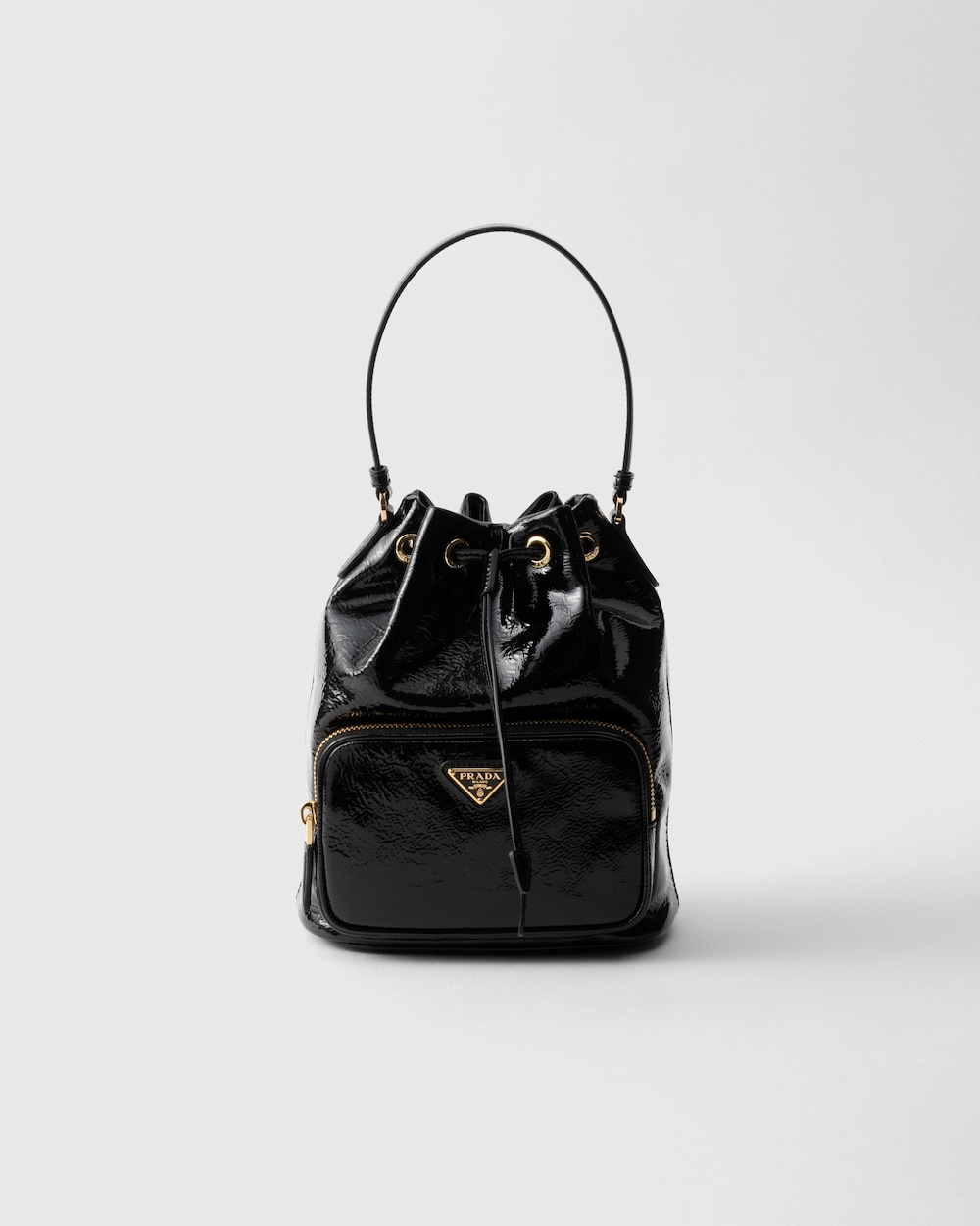 Prada Duet Naplak Patent Leather Bucket Bag - Image 1